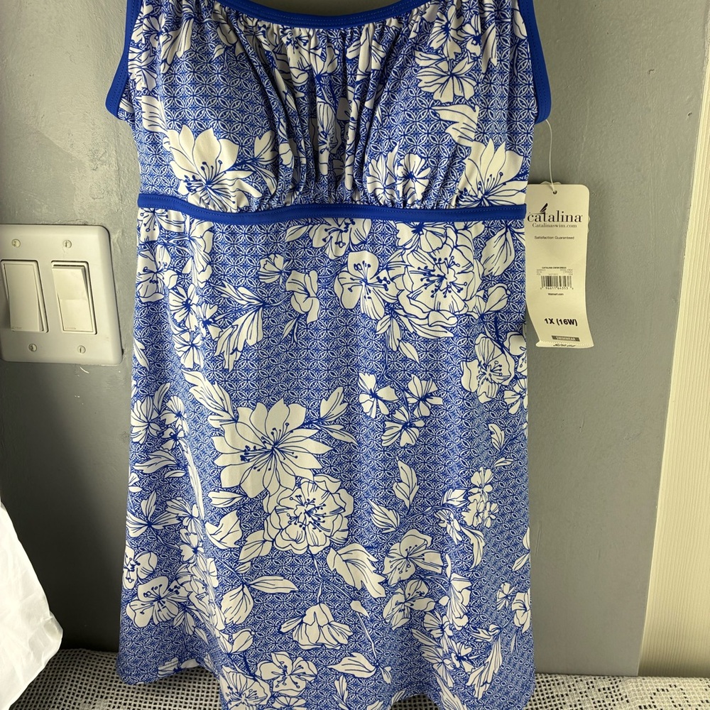 Catalina Blue and White bathing suit